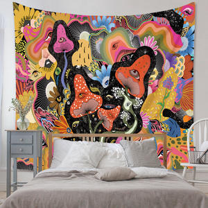 Grande <span class=keywords><strong>fleur</strong></span> abstraite personnalisable en 3d, couleur vive, style boho, décoration de maison, affiches hippie, décor de mur de maison, <span class=keywords><strong>tapisserie</strong></span> de champignon pour les yeux - Product Image 4