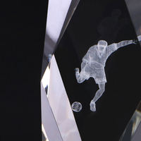 NOUVEAU trophée de gravure laser 3D trophée de cristal de football personnalisé