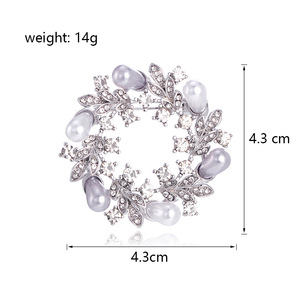 เข็มกลัดรูปดอกไม้เคลือบทองอัลลอยด์แบบหยดน้ำสุดหรู ดีไซน์สั่งทำได้ ของขวัญงานแต่งงาน งานหมั้น งานเลี้ยง ประดับคริสตัล - Product Image 5