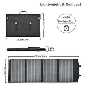 แผงโซลาร์เซลล์พับได้ 100W สำหรับรถยนต์และแคมป์ปิ้ง - Product Image 3
