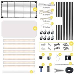 Kit d'étagère LED pour plantes d'intérieur avec <span class=keywords><strong>support</strong></span> <span class=keywords><strong>en</strong></span> métal Planteur carré de légumes d'intérieur pour plantes saines cultivées à la maison - Product Image 4