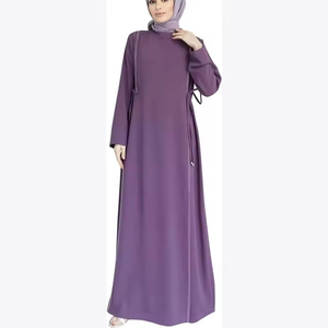 Muslim Abaya <b>Dress</b> Women Vintage Straight Natural <b>Long</b> Sleeve Modest Solid Floor-Length Middle East Islamic Arabian Robe Loose - Product Image 4