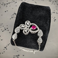 Fine Jewelry Light Luxus 925 Sterling Silber Rhodium Platte Dopulent Red Gem stone Ruby Charm Armband für Frauen Hochzeit