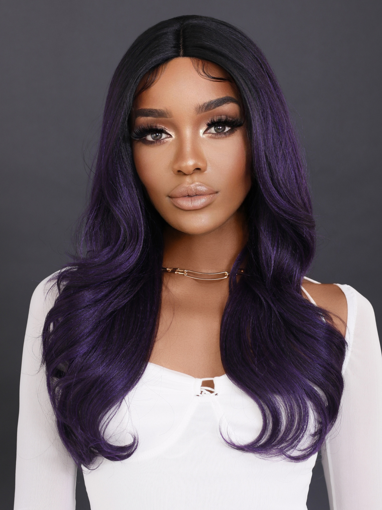 Ombre Purple Beauty Wavy Wig Amazon.com : Quantum Love Long Purple Wavy Wigs Ombre Purple  main image 2