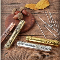 Étui de rangement portable en acier inoxydable pour aiguilles à coudre, 8,6 cm, fournitures de couture, outils pour la broderie, le point de croix, les travaux manuels