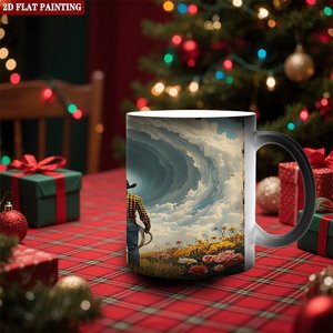 Frosted Black <b>Ceramic</b> Mug 11oz Heat Activated Sublimation <b>Cup</b> For Charity Events - Product Image 2