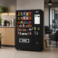 Distributeur automatique de boissons et de snacks 24h/24, écran tactile, paiement par pièces, billets et cartes de crédit