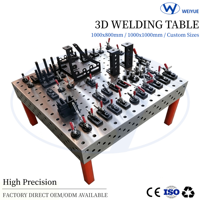 Plateforme de soudage 3D en acier robuste à haute capacité de charge 1000x800x200mm, station de soudage de précision pour atelier