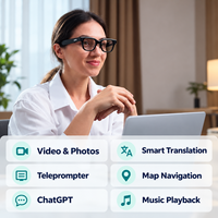 Lunettes Intelligentes IA AR 2026 IFA ChatGPT avec Traducteur IA en Temps Réel, Affichage de Traduction en 89 Langues, Téléprompteur et Caméra