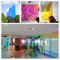 HOHOFILM Selbstklebende 2mil Dicke Regenbogen-Dekorfolie für Gebäude-Fensterglas Dichroitische Folie Sonnenschutz Reflektierende Folien