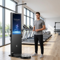 LEKA HW-T60 Produk Terbaru Mesin Diagnostik Kesehatan AI Fitness Layar LCD 43 Inci Berbahan Baja Dapat Disesuaikan