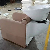 Bols et chaises à shampoing modernes Canapé à shampoing avec bassin en céramique pour meubles de salon de coiffure