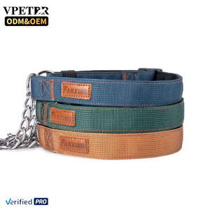Collar de Perro de Diseño de Marca de Lujo con Clip Metálico y Hebilla con Logotipo de Marca Privada, Collar de Nailon/Poliéster Impermeable y Ajustable para Mascotas - Product Image 4