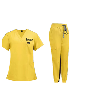 Hauts de tenues médicales unisexe, élastiques, anti-plis, tissés, ajustés, avec détection d'aiguilles, en polyester et élasthanne, pour infirmières et médecins - Product Image 1