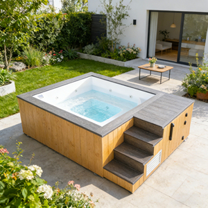 Piscine Spa Extérieure Multifonctionnelle Prête à l'emploi avec Pompe Intelligente, Conteneur de Piscine en Fibre de Verre - Product Image 3