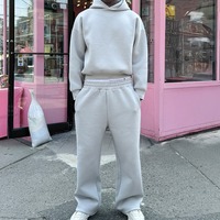 Ensemble survêtement molletonné épais pour homme, coupe ample, style Y2K streetwear, tenue décontractée deux pièces pour l'hiver, vente en gros