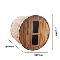 Outdoor-Sauna aus Massivholz mit Vordach für 4-6 Personen, Nass-Saunaraum mit optionalem Elektroheizer, geeignet für Privathäuser