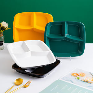 Assiettes nordiques à <span class=keywords><strong>3</strong></span> compartiments en porcelaine céramique mate pour adultes - Product Image 2