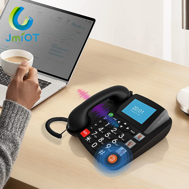 JIMI 4G Volte LTE Fixed Wireless Phone 4G Landline WiFi Hotspot Nano SIM 3.5inch Display 800mAh Battery for Cordless Telephone