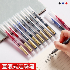 Direct Liquid Rollerball Pen 0.5mm Quick Drying Black Blue Ink Student Office Use High Capacity Needle Tip - Product Image 4