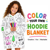 Sudadera con Capucha Personalizada al por Mayor para Colorear y Decorar, Suave y Cálida, de Manga Larga, Tipo Manta con Diseños de Animales