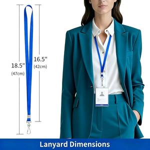 Longe de <span class=keywords><strong>cou</strong></span> en vrac en polyester avec clip et crochet pivotant porte-clés simple pour badges d'identification étiquettes nominatives clés - Product Image 4