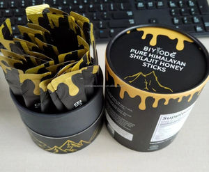 Maßgeschneiderte Pappröhrenverpackung für Nahrungsergänzungsmittel, 30/60 Shilajit-Gummibärchen, Runde Papierverpackungsboxen - Product Image 3