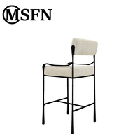 Tabouret de bar de haute qualité, hauteur comptoir, structure métallique robuste, siège en tissu rembourré pour îlot de cuisine, bar à domicile, salle de réception