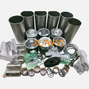 Kit Perbaikan XUNPO DX260 DX300 Kit Liner Mesin Piston Ekskavator DE08 DE08T D1146 65.01201-0020 65.01201-0050 65.02521-0228B
