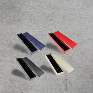 Long <b>Necklace</b> Custom Logo Recycled Paperboard Sponge Lined Rectangle Fashion Stripes Jewelry <b>Gift</b> Case <b>Box</b> - Product Image 1