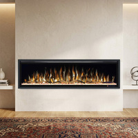 Cheminée électrique décorative murale avec insert chauffant et flammes simulées, faux bûches pour salon