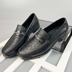 Mocasines Negros de Cuero Genuino con Punta Redonda, Suela de Goma, Zapatos de Vestir para Hombre para Oficina y Carrera, Todas las Temporadas, Parte Superior Suave - Product Image 3