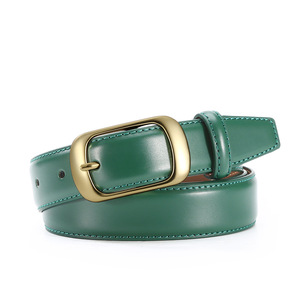 <span class=keywords><strong>Ceinture</strong></span> en cuir véritable rétro européenne et américaine pour femmes, <span class=keywords><strong>boucle</strong></span> à ardillon <span class=keywords><strong>dorée</strong></span> pour un usage quotidien et un cadeau - Product Image 1