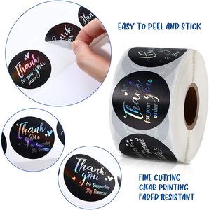 2 oder 1,5 Zoll benutzer definierte Logo Goldfolie Luxus danke Aufkleber Etiketten - Product Image 3