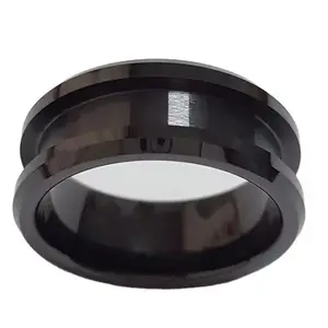 Macho gioielli 8MM nero Zirconia anelli anelli in ceramica per intarsio all'ingrosso a buon mercato