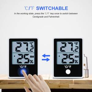 Thermomètre hygromètre numérique pour usage domestique, petit format, écran LCD, plastique, moniteur électronique de température et d'humidité intérieure, vente en gros d'usine - Product Image 3