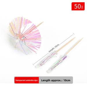 50 Palillos Decorativos con Forma de Paraguas Pequeños de 10 cm de Largo, Palillos para Frutas, Decoración de Cócteles, Palillos para Pasteles, Palillos con Forma de Paraguas para Platos de Frutas - Product Image 6