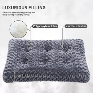 Lit de luxe moderne en daim pour animaux de compagnie, <span class=keywords><strong>canapé</strong></span> pour petits et moyens chiens avec fonction de couchage amovible et lavable, lit à carreaux solides pour chats et chiens - Product Image 2