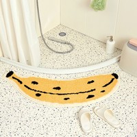 Tapis et tapis en microfibre super doux à motif de banane, lavables, imprimés de fruits modernes, tapis de salle de bain antidérapants pour enfants