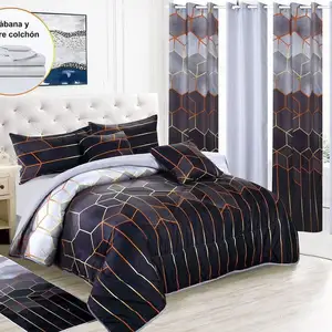3d印花床上用品套装配窗帘床上用品套装12件套床上用品床罩套装和带窗帘的床单大号