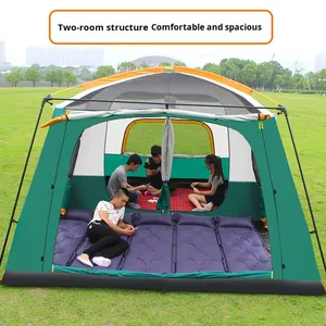 Carpa de Camping para Exteriores de Doble Capa, <span class=keywords><strong>Gran</strong></span> Espacio, Resistente a la Lluvia, de Tela Oxford 210D, para las Cuatro Estaciones, con Dos Dormitorios y Una Sala de Estar - Product Image 5