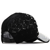 Personalizado de lujo 2025 camionero Snapback gorras de béisbol gorra de malla transpirable logotipo personalizado con accesorios de perlas gorras de béisbol de las mujeres