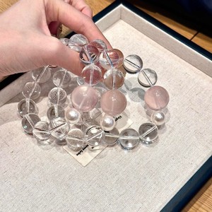 Natural Clear Quartz Rose Quartz <b>Bracelet</b> With Pearl Beads Crystal <b>Bracelet</b> Women Elegant <b>Healing</b> Energy Jewelry Daily Gift - Product Image 6