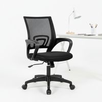 Chaise de bureau pivotante Vantervi, moderne, exécutive, ergonomique, réglable en hauteur, dossier à ailes, en maille, avec support lombaire, base en acier fixe