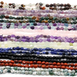Perles de pierres semi-précieuses naturelles en gros, 5 mm à 8 mm, grenat, aigue-marine, perles de pierres précieuses irrégulières en forme de copeaux - Product Image 1