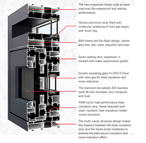 Thương mại Nhiệt Cách Nhiệt nội thất văn phòng hai lớp tráng men đặc biệt hợp kim nhôm kính cửa sổ trượt - Product Image 2