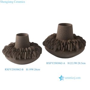 Bol décoratif moderne <span class=keywords><strong>de</strong></span> style nordique Wabi-sabi, sculptural, orné <span class=keywords><strong>de</strong></span> fleurs, beige mat, <span class=keywords><strong>centre</strong></span> <span class=keywords><strong>de</strong></span> <span class=keywords><strong>table</strong></span> - Product Image 3