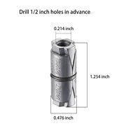 Ancres de fixation en alliage de zinc à double expansion 1/4x1-1/4, plaquées zinc, résistance à la cisaillement de 5000 lb pour maçonnerie, béton, brique