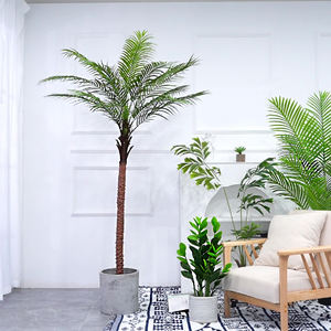 Palmiers artificiels en plastique durable en gros, hauteur 60 cm, pour aménagement paysager extérieur, en matériau PP+PE vert - Product Image 4