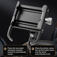 Support de téléphone pour vélo en alliage d'aluminium, anti-vibration, support de téléphone pour moto, guidon, verrouillage automatique en un clic pour VTT, vélo de route, iPhone, Android